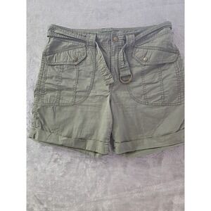 Lauren Ralph Lauren Women's Olive Green Cargo Belted Utility Shorts Size 12‎